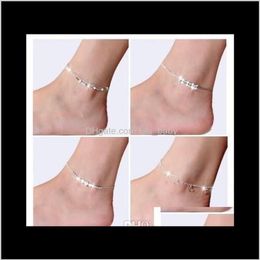 925 Sterling For Women Ladies Girls Unique Nice Sexy Simple Beads Chain Anklet Ankle Foot Jewelry Gift Jafjo Famob256w