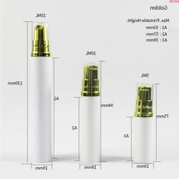 200 x 5ml 10ml 15ml Airless Pump White Bottles Refillable Containers Air for Cosmetics Foundations Lotionsgood Wfngr