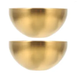 Plates 2 Pcs Stainless Steel Snack Bowl Soup Salad Mixing Bowls Kitchen Household Rice Baby Eating Containers