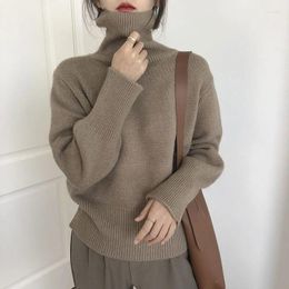 Women's Sweaters Solid Colour Turtleneck Casual Short Autumn And Winter Warm Lazy Korean-style Cosy Sweater Fashion 2023