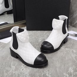2024 Fashion Luxury Women's Mid Low Heel Boots Fashion Comfortable Soft Leather Material Women's Knight Soft Splice Fabric