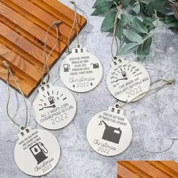 Christmas Decorations Personality Wooden Gasoline Barrel Tree Room Crafts Pendants Home Decor Gifts Fy3846 Drop Delivery Garden Fest Dhn4J