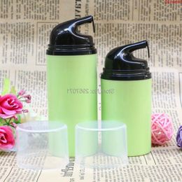 Hot PP Lotion Airless Pump Bottle Vacuum Flask Green Empty Cosmetic Packing Bottles for Creams Serums Liquid Makeup 10pcs/lotgoods Uasga