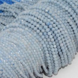 Loose Gemstones Natural Angelite / Anhydrite Faceted Round Beads 2mm/3mm/4mm