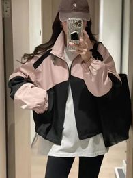 Womens Jackets Autumn Women Vintage Long Sleeve Coats Lady Causal Loose Stand Collar Outdoor Jacket Female Y2K Korean Fashion Outerwear 231018