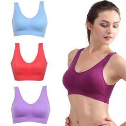 Camisoles & Tanks 2021 Women Girls Padded Seamless Fitness Bra Vest Tops Rimless Bras Breathable Lingerie Underwear216k