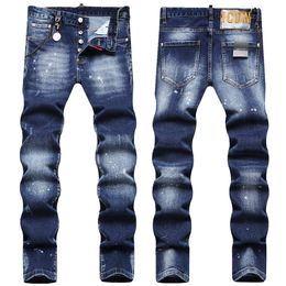 Designer jeans mens pants linen Hip Hop Men Jeans Distressed Ripped Biker Slim Fit Motorcycle Denim For Trousers 38 Styles US Size 2 WD62