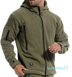 Outdoor Jackets Hoodies Men Winter Thermal Fleece Military Tactical Jacket Outdoors Sports Hooded Coat Hiking Hunting Combat Camping Army Soft Shell