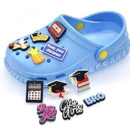 100pcs lot Cute Cartoon PVC Shoe Charms Crocks Decorations Accessories Crystal Animals Unicorns JIBZ For Croc Kids Gift288G
