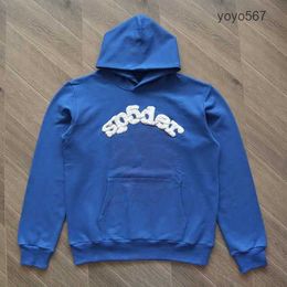 Sweatshirts Sweatshirts Men's Spider Hoodie 2023 Sky Blue Sp5der Men Women 1 Hip Hop Young Thug Sp5ider Hoodies World Wide 555555 Print Pullover spider hoodie TBTN