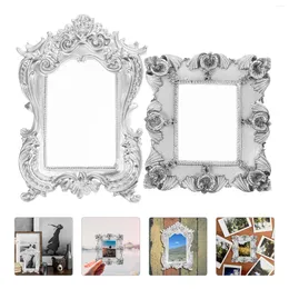 Frames 2 Pcs Mini Po Frame Props Vintage Decor Family Picture Kit Decorative Baroque Bulk Display Resin Ornament Gothic