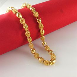 Whole Men's 18k yellow gold filled necklace 24 Figaro chain 6 5mm wide 30g Men's GF Jewelry239y