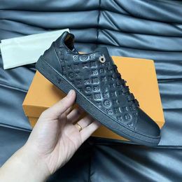 New Designer Shoe RIVOLI Sneakers Frontrow casual shoes Floral Print embossed calf leather Men Casual Shoes Upper Rubber Sole Candy Colour men's Sneaker Party 04