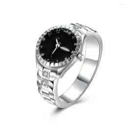 Wedding Rings Colour Silver Crystals Christmas Gift For Women Lady Like Watch Style Lovely Cute Fashion Classic Jewellery