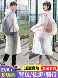 Raincoats Female Student Fashion Hiking Rain Poncho Adult Full Body Men'S Single Transparent Long Raincoat