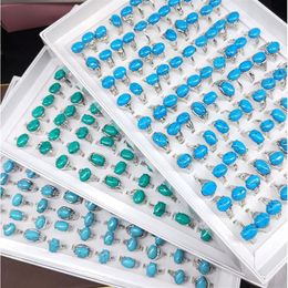 Whole 50Pcs Mix Styles Colorful Turquoise Stone Rings For Women Ladies Fashion Jewelry Ring Brand New Tzqnd Fn6St210P