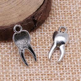 500Pcs lot Antique Silver Alloy Zombie Tooth Charm Pendant For Jewellery Making Earrings Necklace And Bracelet 8x20mm A-197250R