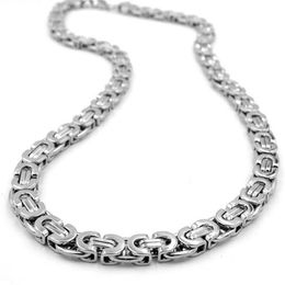 Fashion Thick Silver Necklaces Stainless Steel Necklace Unisex Byzantine Link Silver Chain Men Women Silver Coarse Necklaces Lover259q