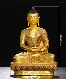 Decorative Figurines 30cm Amitabha Buddha Statue Tibetan Buddhism Brass Gilt Sakyamuni