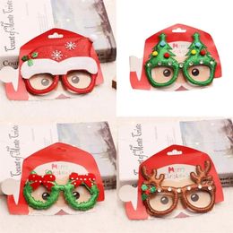 Red Snowflake Elk Eyeglass Frame Christmas Glasses Kid Adult Party Dress Up Toys Holiday Decoration