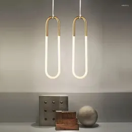 Pendant Lamps Nordic U Shape LED Lamp Modern Gold Light For Bedroom Hanging Restaurant Living Room Dining Bar