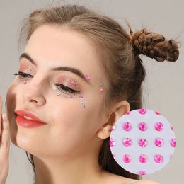 5PC Temporary Tattoos Face Crystal Tattoo Sticker Glitter Eyeliner Eyebrow Makeup Stage Diamond Jewellery Party Rhinestones Stickers 231018