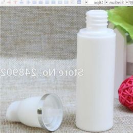 Make Up Tools Silver Line Airless Bottle With Transparent Cap Empty Plastic Cosmetic Containers 100pcs/lot Ocbfh