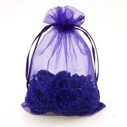 Shopping Bags 100pcs/lot 17x23cm Drawstring Organza Bag Beads Packaging Pouches Wedding Party Drawable Gift (Extra Cost For Custom