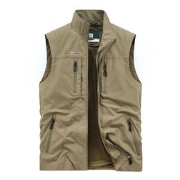 Men's Vests Work Vest Men Summer Tactical Military Motorcyclist Multipocket Sleeveless Jacket Fishing Clothing Hunting Coat MAN Coats 231018