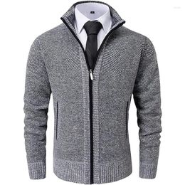 Men's Sweaters Vintae Knitted Cardian Jackets For Men Winter Casual Lon Sleeve Turn-down Collar Sweater Coats Autumn Fasion Outerwear