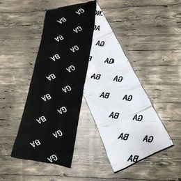 Unisex Designer Scarf Ba Autumn and Winter European and American Black and White Letters Two-color Double-sided Ring Scarf