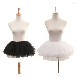 Women's Sleepwear Womens Short Ballet Dance Bubble Skirt Vintage Layered Pleated Solid Colour Tulle Petticoat Cosplay Party Costume 449B