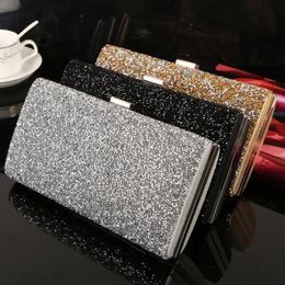 Evening Bag Clutch Diamond Sequin Wedding Purse and Handbag Party Banquet Black Gold Silver Two Chain Shoulder 231017