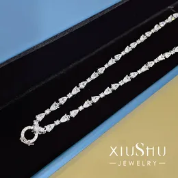 Pendants Super Versatile Dual Purpose Imported High Carbon Diamond Universal Chain 925 Silver Plated 18k Gold Clasp Necklace Co