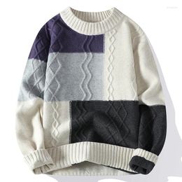 Men's Sweaters 2023 Winter Fashion Twist Men Warm Wool Sweater High End Soft Comfortable Knit Autumn Harajuku Spliced Jumper