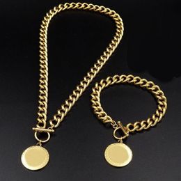 Female Designed Chain Choker Necklaces Bracelet Earring Medusa Head Portrait Pattern Pendant Womens Jewellery Set Banshee 18K Gold p313R