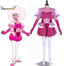 cosplay Steven Universe the Great Diamond Authority Homeworld Gem Pink Diamond Outfits with Glove and Legging for Women Custom Made 3XL