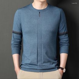 Men's Sweaters 2023 Autumn And Winter Handsome Round Neck Fashion Sweater Knitted Pullover Pattern Simple Underlay Comfortable Loose