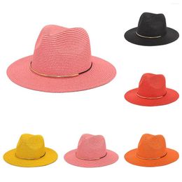 Berets Unisex Sunhat Women Men Fashion Gorras Summer Casual Beach Sun Straw Hats British Jazz Hat Wide Brim Sunshade Cowboy Fedora Cap