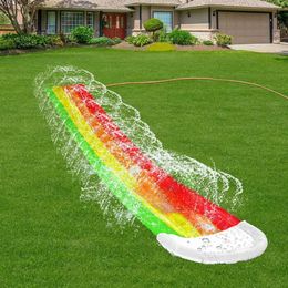 Sand Play Water Fun Rainbow Inflatable Slide Children Toys Pools Summer Gifts Backyard Outdoor 231017