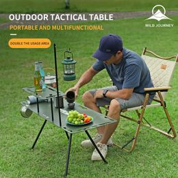 Camp Furniture WILD JOURNEY OUTDOOR TACTICAL TABLE CAMPING MULTIFUNCTIONAL EXPANSION FOLDING TABLE PORTABLE MILITARY STYLE Aluminium ALLOY LIGHT 231018