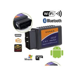 Elm327 V1.5 Bluetooth/Wifi Obd2 Scanner Elm 327 Pic18F25K80 Diagnostic Tool Obdii For Android/Ios/Pc/Tablet Pk Icar2 Drop Delivery Dhdij