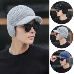 Berets With Earflap Beanies Hats Cold Protection Cold-proof Plush Lined Ear Skull Cap Winter Warm