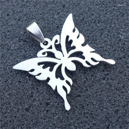 Pendant Necklaces 12 Pieces Butterfly Stainless Steel Insect Charm For Women Men Diy Party Ornament Jewellery Component Wholesale