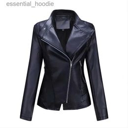 Women's Leather Faux Leather Spring and autumn new European size women's leather jacket women's short jacket fashion trend slim thin leather jacket L231018