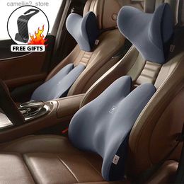 Seat Cushions Memory Foam Car Neck Pillow Protective Lumbar Back Support Car Headrest Travel Cushion Relieve Stress Seat Pillow Car supplies Q231018