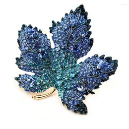 Brooches Winter Forest Inspiration Full Pave Crystal Blue Canadian Broach &Pins Pendant For Women Coat Sweater Cape Cloak Suit