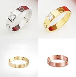 Luxury diamond Gold Rings Designer fashion brand Ring letter Jewellery Titanium Steel Alloy Gold-Plated Process ring high quaility for men women wedding gift