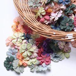 Decorative Flowers 20/50pcs Artificial Daisies Flower Heads 3 Layers Of Simulated Wedding Birthday Party DIY Crafts Headdress Decoration