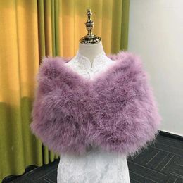 Scarves 1Pc Women Elegant Exquisite All-Match Ostrich Feather Shawl Wedding Dress Cheongsam Fashion Decorative Fur